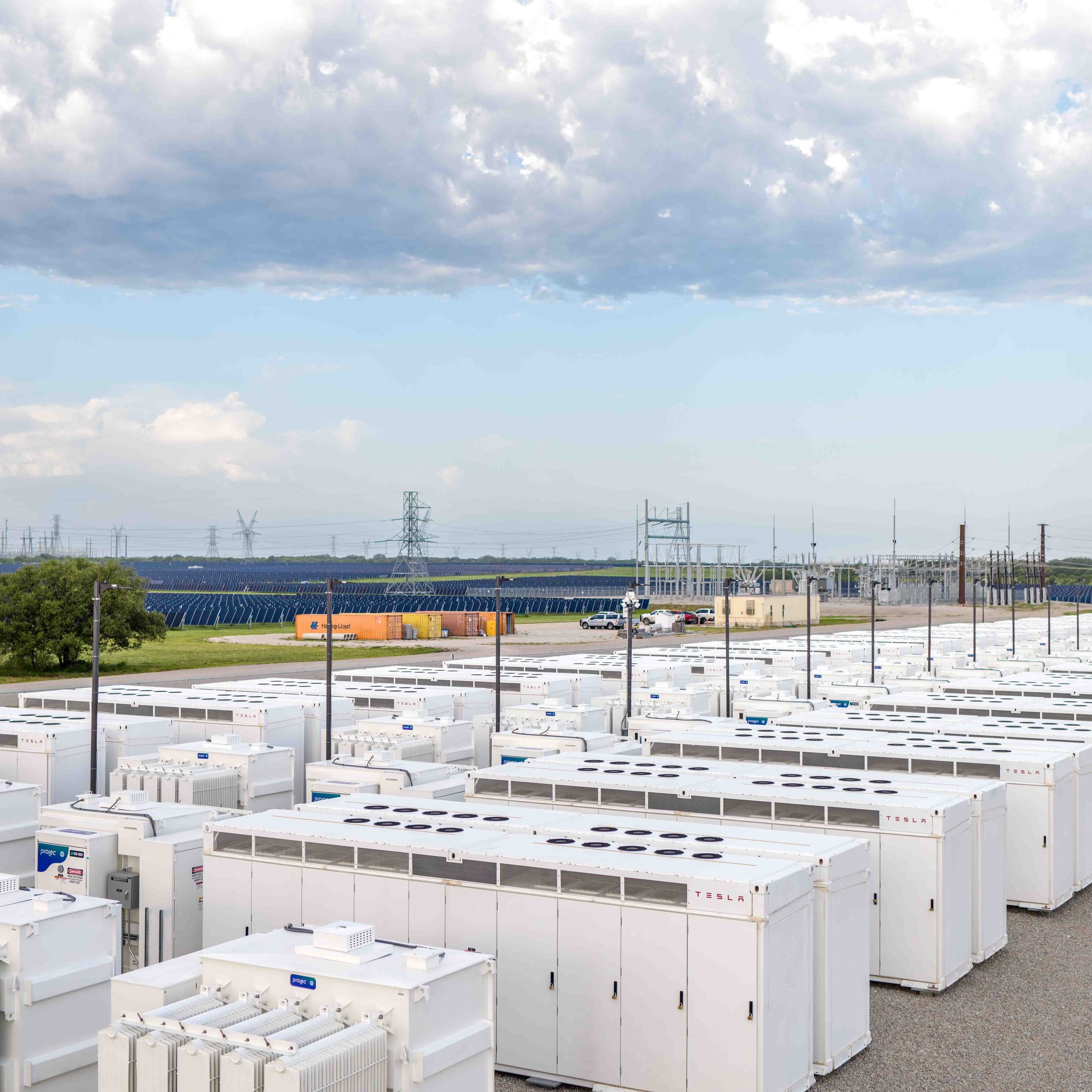 Drone aerial view of Intersect Radian Battery Energy Storage System